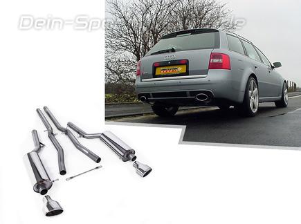 Milltek Edelstahl Duplex Racing-Komplettanlage ab Kat Audi RS6 C5 Typ 4B je 150x95mm oval eingerollt abgeschrägt