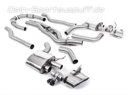Milltek Edelstahl Duplex Racing-Komplettanlage ab OPF Audi RS6 C8 Typ 4K je 225x115mm oval abgeschrägt