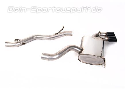 Milltek Edelstahl Racing-Komplettanlage ab Kat Audi S3 8P 3-Tür 2x80mm rund doppelwandig abgeschrägt schwarz