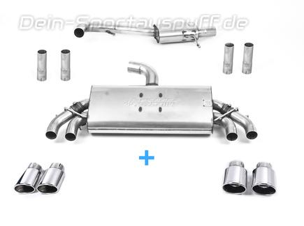 Milltek Edelstahl Duplex Sportauspuff-Komplettanlage ab OPF Audi S3 8V Limo, Cabrio je 2x104x80mm oval eingerollt abgeschrägt (Bj. 2019-2020)