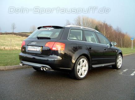 Milltek Edelstahl Duplex Racing-Komplettanlage ab Kat Audi S4 B7 je 2x76mm rund doppelwandig gerade