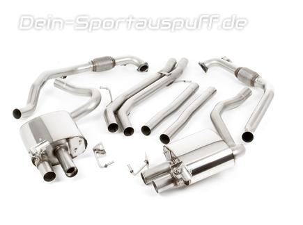 Milltek Edelstahl Racing-Komplettanlage ab Kat Audi S4 B9 2016-2018 (Mod. mit Sport-Differenzial) inkl. Endrohrsatz nach Wahl