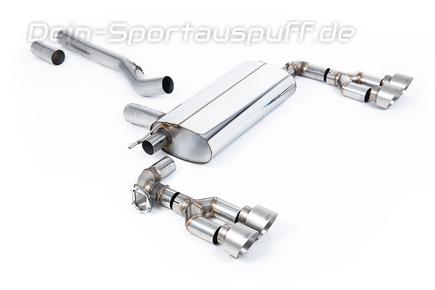 Milltek Edelstahl Duplex Sportauspuff-Komplettanlage ab OPF BMW 1er F40 M135i je 2x100mm rund doppelwandig abgeschrägt Titan matt