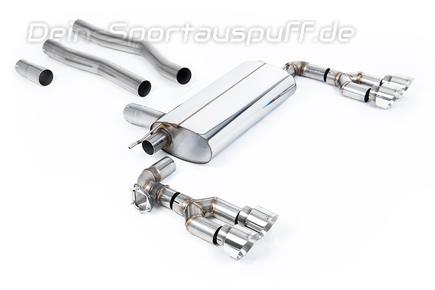 Milltek Edelstahl Duplex Sportauspuff-Komplettanlage ab OPF BMW 1er F40 128ti je 2x100mm rund doppelwandig abgeschrägt