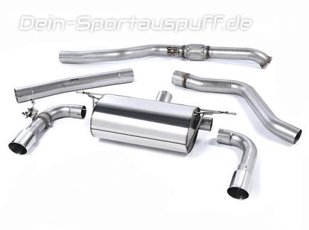 Milltek Edelstahl Duplex Racing-Komplettanlage ab Kat inkl. Klappensteuerung BMW 2er F22 M235i je 90mm rund doppelwandig abgeschrägt