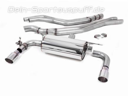Milltek Edelstahl Duplex Racing-Komplettanlage ab Kat inkl. Klappensteuerung BMW 2er F22 M240i je 90mm rund doppelwandig abgeschrägt