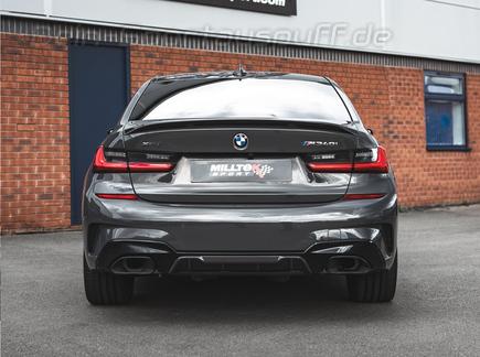 Milltek Edelstahl Duplex Racing-Komplettanlage inkl. OPF-Ersatz BMW 3er G20 G21 M340i für originale Endrohre