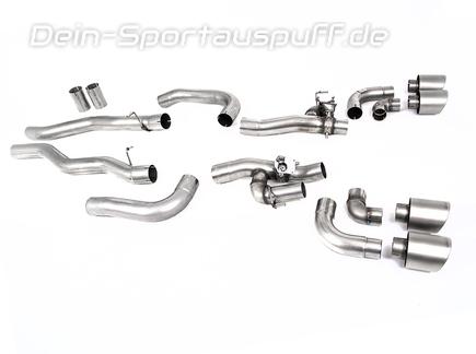 Milltek Edelstahl Duplex Racing-Komplettanlage ab OPF BMW 8er M8 je 2x115mm rund doppelwandig abgeschrägt Titan matt