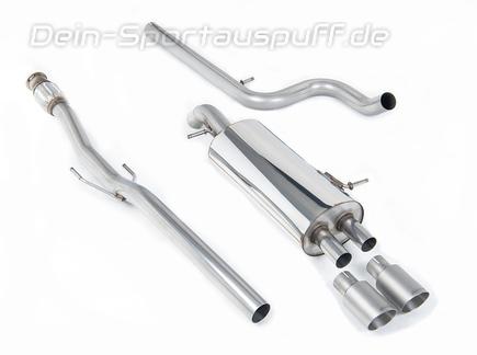 Milltek Edelstahl Racing-Komplettanlage ab Kat Citroen DS3 1.6l THP 2x80mm rund doppelwandig abgeschrägt Titan matt