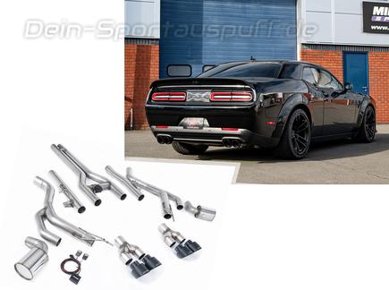 Milltek Edelstahl Duplex Sportauspuff-Komplettanlage ab Kat inkl. Klappensteuerung Dodge Challenger SRT Hellcat je 2x100mm rund doppelwandig abgeschrägt schwarz