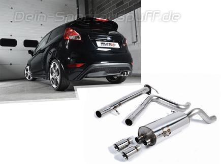 Milltek Edelstahl Racing-Komplettanlage ab Kat Ford Fiesta ST Mk7 2x80mm rund doppelwandig abgeschrägt