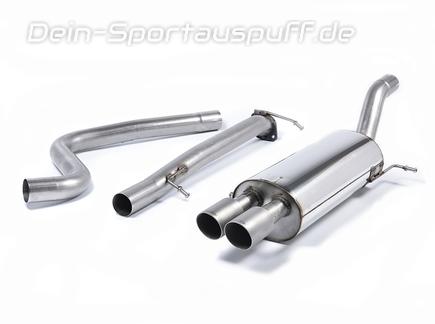 Milltek Edelstahl Racing-Komplettanlage ab Kat Ford Fiesta ST Mk7 2x80mm rund doppelwandig abgeschrägt Titan matt
