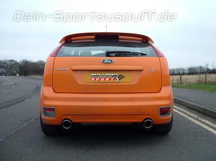 Milltek Edelstahl Duplex Racing-Komplettanlage ab Kat Ford Focus 2 ST je 100mm rund eingerollt abgeschrägt