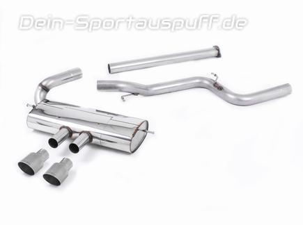 Milltek Edelstahl Racing-Komplettanlage ab Kat Ford Focus 3 ST 2x100mm rund doppelwandig abgeschrägt Titan matt