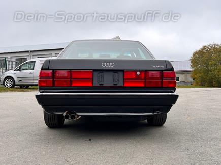 FOX Edelstahl Racing-Komplettanlage ab Kat Audi 100 Typ C3 2.2l quattro 2x63mm rund