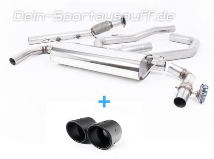 Milltek Edelstahl Duplex Racing-Komplettanlage inkl. OPF-Ersatz Hyundai i30 N Performance (Bj. 2019-2021) je 115mm rund eingerollt abgeschrägt aus Carbon