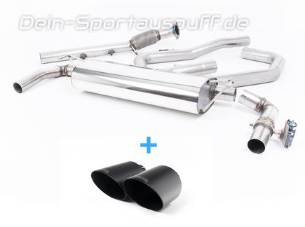 Milltek Edelstahl Duplex Racing-Komplettanlage inkl. OPF-Ersatz Hyundai i30 N Performance Fastback (Bj. 2019-2021) je 115mm rund doppelwandig abgeschrägt in schwarz