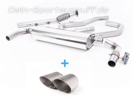 Milltek Edelstahl Duplex Racing-Komplettanlage inkl. OPF-Ersatz Hyundai i30 N Performance Fastback (Bj. 2019-2021) je 115mm rund doppelwandig abgeschrägt Titan matt