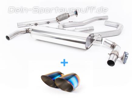 Milltek Edelstahl Duplex Racing-Komplettanlage inkl. OPF-Ersatz Hyundai i30 N Performance Fastback (Bj. 2019-2021) je 115mm rund doppelwandig abgeschrägt Titan burned