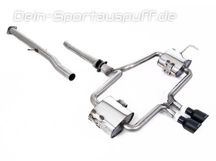 Milltek Edelstahl Racing-Komplettanlage ab Kat Mini R53 Cooper S 2x76mm rund doppelwandig abgeschrägt schwarz