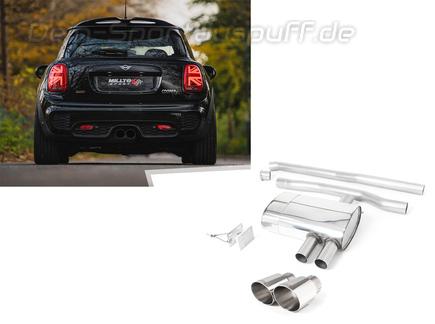 Milltek Edelstahl Racing-Komplettanlage inkl. OPF-Ersatz Mini F56 Cooper S inkl. JCW GP 2x90mm rund doppelwandig abgeschrägt