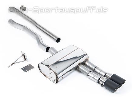 Milltek Edelstahl Racing-Komplettanlage inkl. OPF-Ersatz Mini F55 Cooper S 2x90mm rund eingerollt abgeschrägt aus Carbon