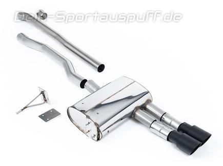 Milltek Edelstahl Racing-Komplettanlage inkl. OPF-Ersatz Mini F55 Cooper S 2x90mm rund doppelwandig abgeschrägt in schwarz
