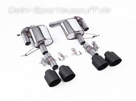 Milltek Edelstahl Duplex Sportauspuff inkl. Klappensteuerung Ranger Rover Sport 5.0 SVR (Typ L494) je 2x115mm rund doppelwandig abgeschrägt schwarz