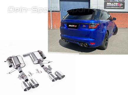 Milltek Edelstahl Duplex Sportauspuff inkl. Klappensteuerung Ranger Rover Sport 5.0 SVR (Typ L494) je 2x115mm rund doppelwandig abgeschrägt