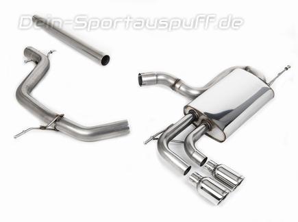 Milltek Edelstahl Racing-Komplettanlage ab Kat Seat Leon 2.0 TDI Typ 1P 2x80mm rund eingerollt abgeschrägt