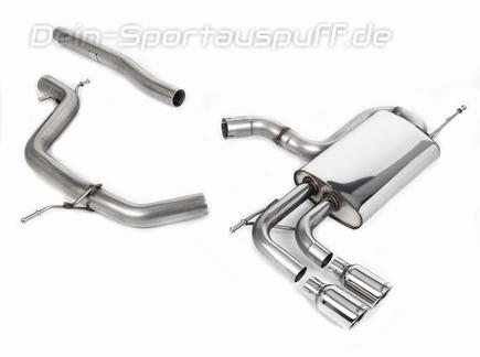 Milltek Edelstahl Racing-Komplettanlage ab Kat Seat Leon 2.0 TDI 170PS Typ 1P 2x80mm rund eingerollt abgeschrägt