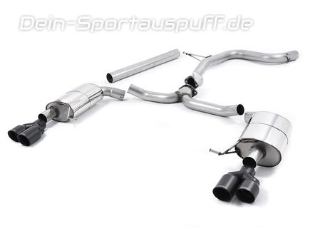 Milltek Edelstahl Duplex Racing-Komplettanlage ab Kat Seat Leon 5F ST 2.0l Cupra je 2x80mm rund doppelwandig abgeschrägt in schwarz