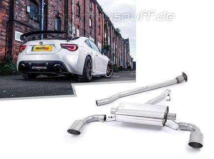 Milltek Edelstahl Duplex Racing-Komplettanlage ab Kat Toyota GT86 je 115mm rund doppelwandig abgeschrägt Titan matt