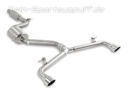 APR Edelstahl Duplex Ø76mm Sportauspuff-Komplettanlage ab Kat VW Golf 7 GTI Facelift je 102mm rund scharf schräg