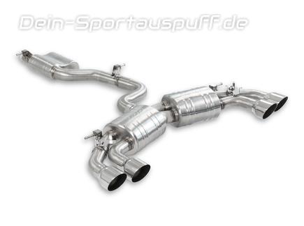 APR Edelstahl Duplex Ø76mm Sportauspuff-Komplettanlage ab OPF VW T-Roc R je 2x102mm rund scharf schräg