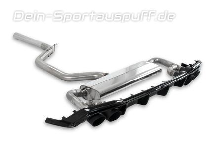 Milltek Edelstahl Duplex Sportauspuff-Komplettanlage ab OPF VW Golf 8 GTI in R-Optik je 2x115mm rund doppelwandig abgeschrägt in schwarz