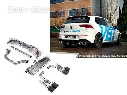 Milltek Edelstahl Duplex Sportauspuff-Komplettanlage ab OPF VW Golf 8 GTI in R-Optik je 2x115mm rund eingerollt abgeschrägt Carbon