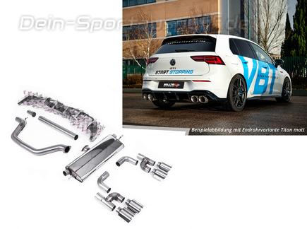 Milltek Edelstahl Duplex Sportauspuff-Komplettanlage ab OPF VW Golf 8 GTI in R-Optik je 2x115mm rund doppelwandig abgeschrägt