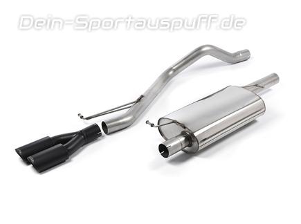 Milltek Edelstahl Sportauspuff-Komplettanlage ab Kat VW T5 2x100x80mm oval eingerollt abgeschrägt schwarz