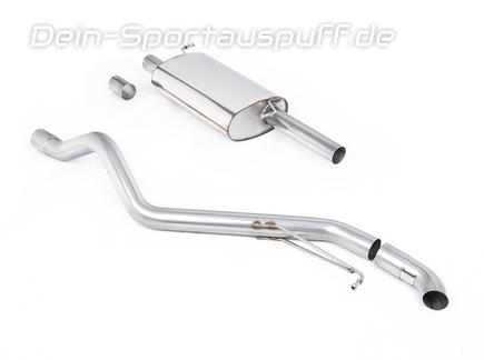 Milltek Edelstahl Sportauspuff-Komplettanlage ab Kat VW T6 2.0l TSI 1x Dieseloptik nach unten gebogen