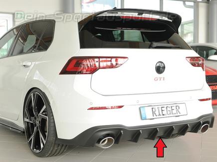 Rieger Heckeinsatz ABS/schwarz matt für ovale Endrohre in GTI-Optik VW Golf 8