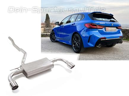 Ragazzon Edelstahl Duplex Sportauspuff-Komplettanlage ab OPF BMW 1er F40 118i je 102mm rund eingerollt abgeschrägt