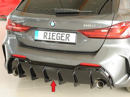 Rieger Heckeinsatz ABS/schwarz glänzend für runde Endrohre links/rechts BMW 1er F40 mit M-Paket