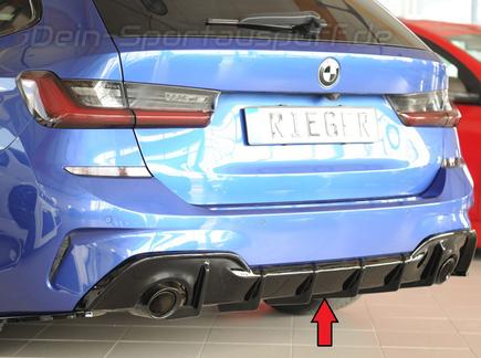 Rieger Heckeinsatz ABS/schwarz glänzend für runde Endrohre links/rechts BMW 3er G20/G21 mit M-Paket (Mod. mit AHK)
