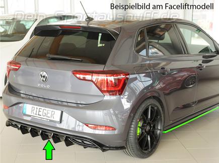 Rieger Heckeinsatz ABS/schwarz glänzend für originalen ESD VW Polo 6 AW R-Line