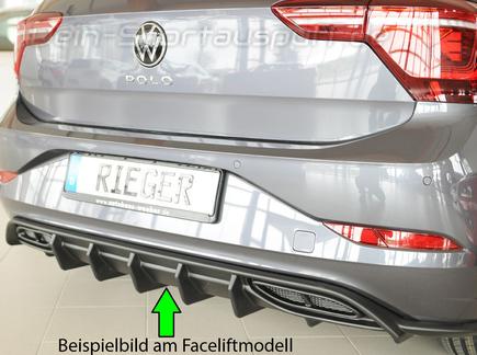 Rieger Heckeinsatz ABS/schwarz matt für originalen ESD VW Polo 6 AW R-Line