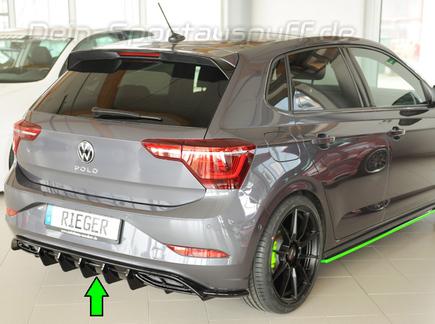 Rieger Heckeinsatz ABS/schwarz glänzend für originalen ESD VW Polo