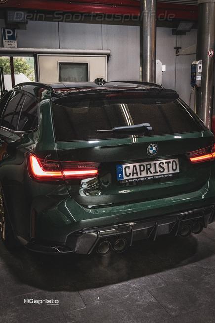 Capristo Edelstahl Duplex Sportauspuff-Komplettanlage ab OPF BMW M3 Competition G80 je 2x rund gerade aus Carbon