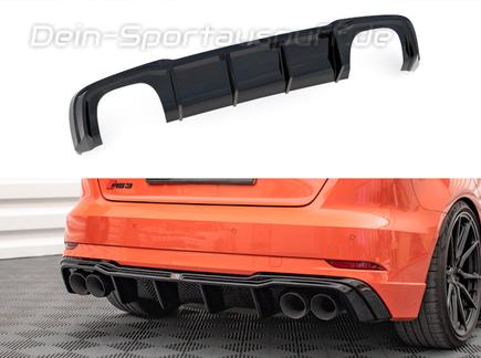Maxton Heckeinsatz Diffusor schwarz glanz für Doppelendrohr links/rechts für Audi RS3 8V Sportback Facelift Maxton Heckeinsatz Diffusor schwarz glanz für Doppelendrohr links/rechts für Audi RS3 8V Sportback Facelift