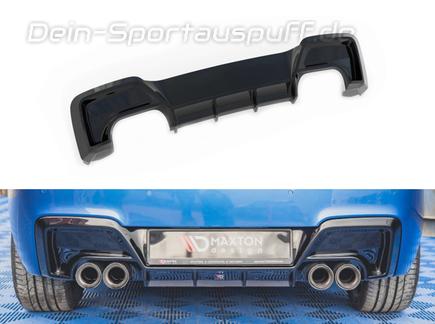 Maxton Heckeinsatz Diffusor schwarz glanz für Doppelendrohr links/rechts für BMW 1er M135i F20/F21